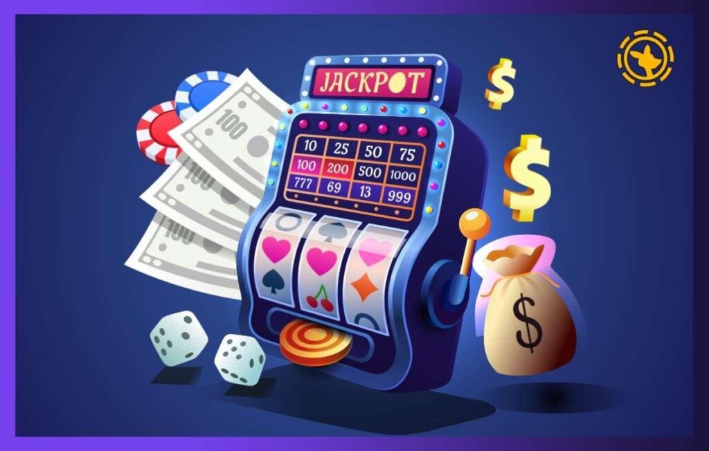 A slot game paying the jackpot